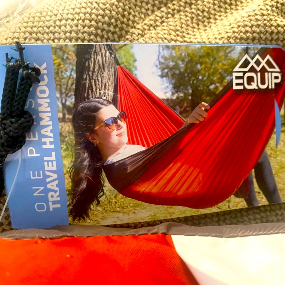 Equip one person individual sizes travel hammock red/taupe NEW never used